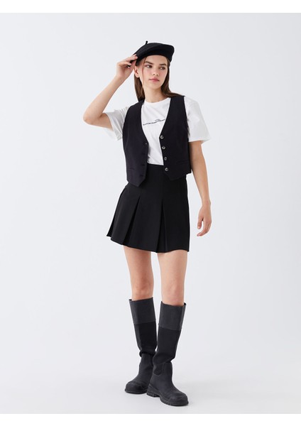 Yeni Sezon Beli Fermuarlı Düz Pileli Kadın Etek fiyatları