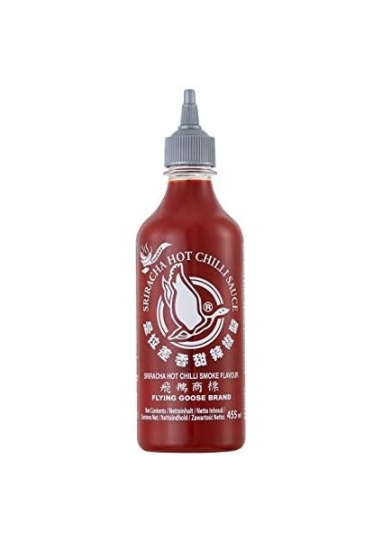 Flying Goose Smokey Sriracha Sauce, Tütsülenmiş Acı Chili Biberi Sosu 455ML, Tailand Acı Sos