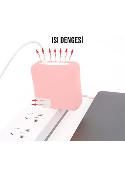 Şarj Aleti Silikon Kılıfı Air 1-2 45W ve 70W ile Uyumlu Pembe fiyatları