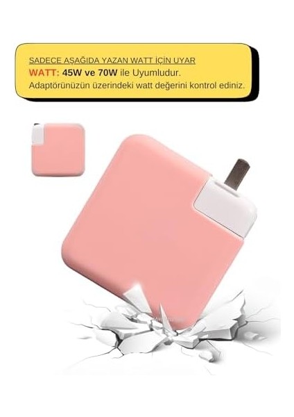 Şarj Aleti Silikon Kılıfı Air 1-2 45W ve 70W ile Uyumlu Pembe modelleri