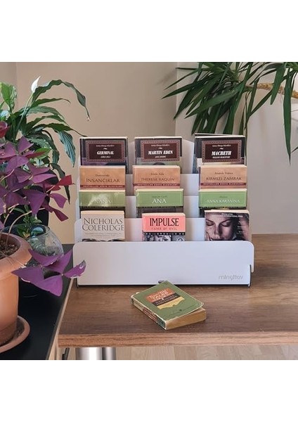 Mini Çocuk Kitaplığı 4 Raflı Ahşap Çocuk Odası Kitaplık Masaüstü Mini Kitaplık (Beyaz) fiyatları