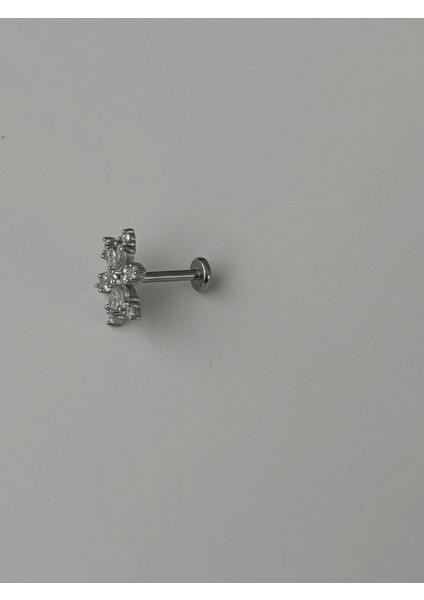 Kar Tanesi Şeklinde Taşlı Silver Piercing fırsatları