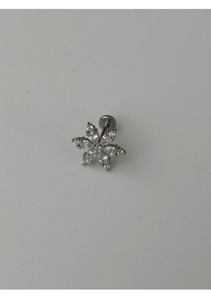 Kar Tanesi Şeklinde Taşlı Silver Piercing indirimleri