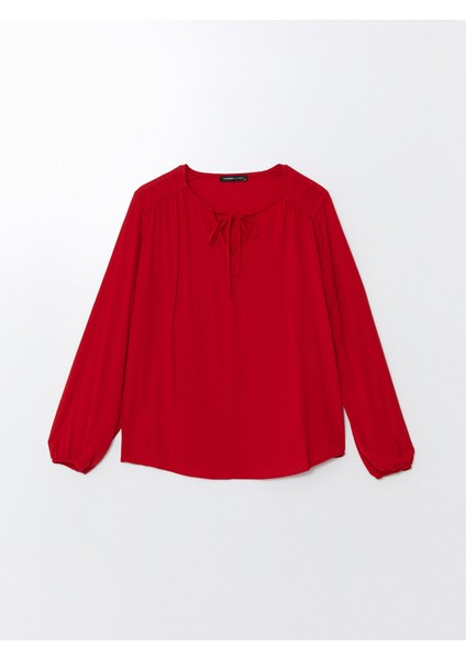 Yeni Sezon Kadın Bağlamalı Yaka Düz Bluz indirimleri