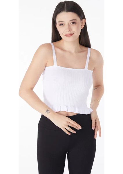 Sptrns Yazlık Triko Crop Beyaz (Beden: Standart)