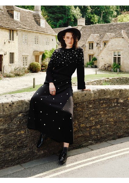 Yeni Sezon Metal Aplikeli Kloş Etek