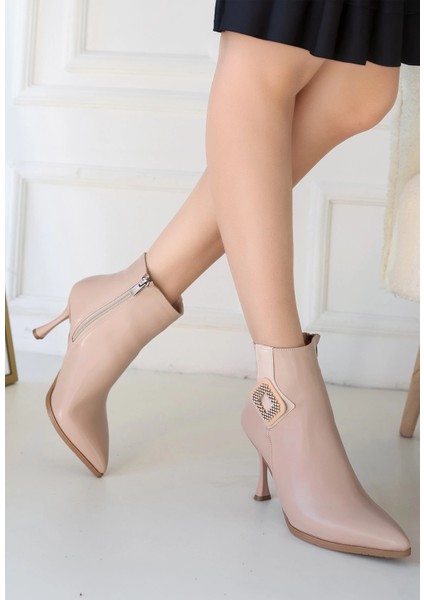 Yzlal Moose Nude Cilt Topuklu Bot (Numara: 38) modelleri