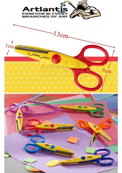 Şekilli Makas Metal Plastik Kaplamalı 3 Lü 1 Paket Desenli Tırtıklı Şekilli Kesen Makas Seti Güvenli Çocuk Okul Öncesi indirimleri