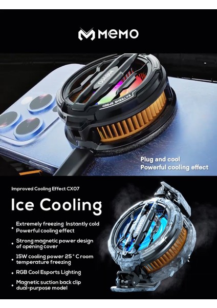 Cx-07 Mandallı Telefon Soğutucu Fan Aliminyum Manyetik Destekli Soğutucu modelleri