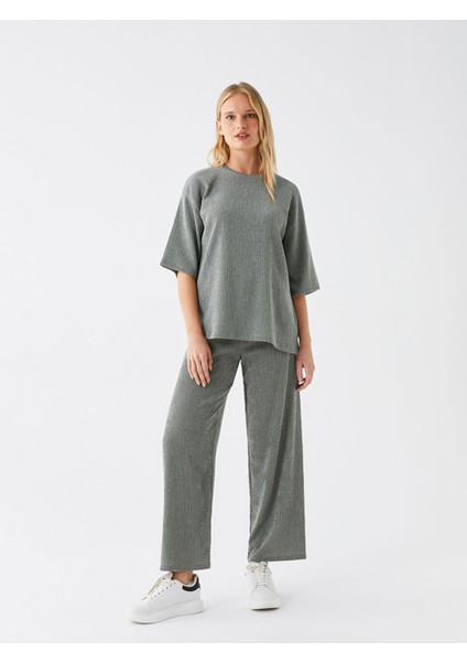 Yeni Sezon Beli Lastikli Dar Fit Kadın Pantolon