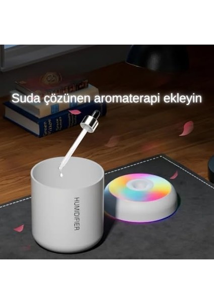Wiforte Beyaz Hava Nemlendirme Humidifier – Ortam, Oda ve Araç Için Buhar Makinesi, Işıklı Nemlendirici Sprey (Yüksek Performans)