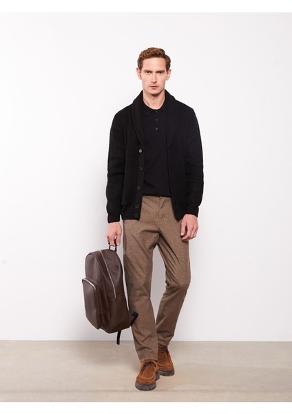 Yeni Sezon Slim Fit Şal Yaka Uzun Kollu Erkek Triko Hırka