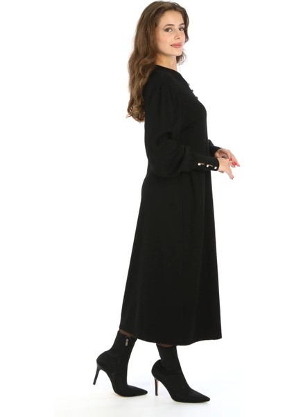 Taş Detaylı Viskoz Elbise