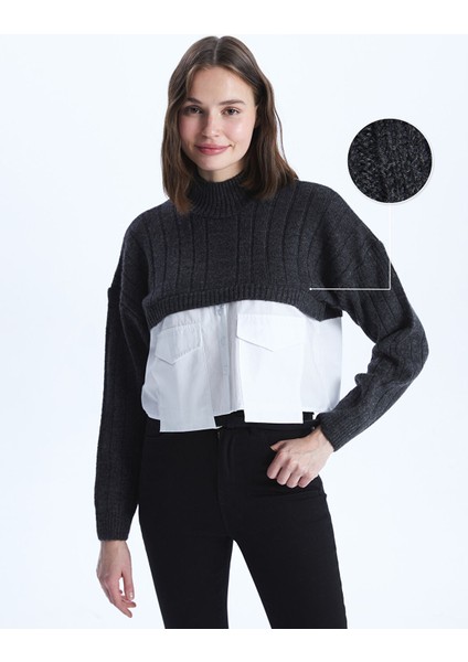 Yeni Sezon Yarım Balıkçı Yaka Kadın Triko Kazak