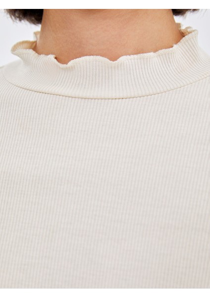 Yeni Sezon Dik Yaka Dokulu Kadın Body modelleri