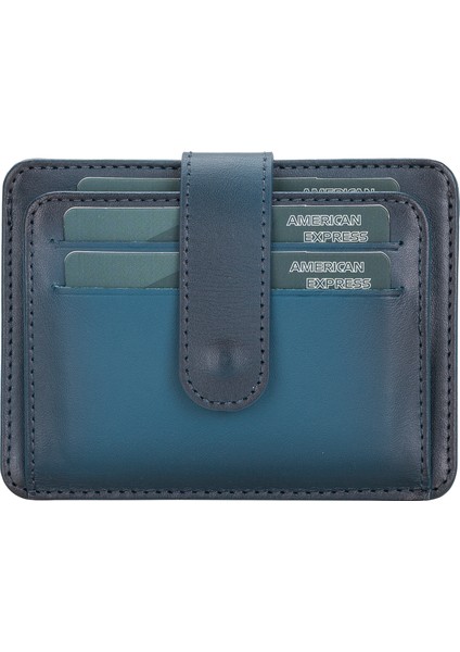 Çok Bölmeli Slim Deri Kartlık BLW019 BRN4EF Mavi fiyatları