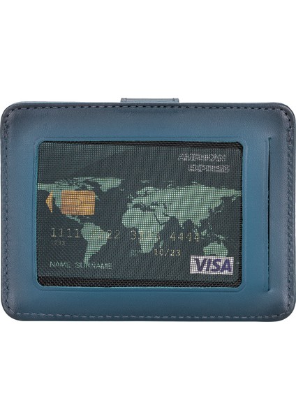 Çok Bölmeli Slim Deri Kartlık BLW019 BRN4EF Mavi modelleri