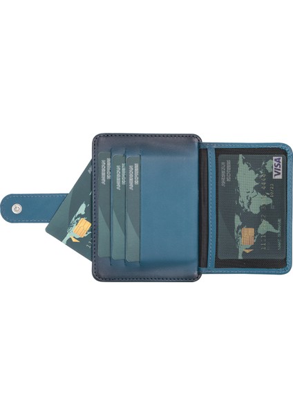 Çok Bölmeli Slim Deri Kartlık BLW019 BRN4EF Mavi indirimleri