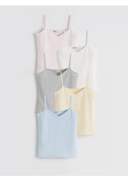 Yeni Sezon V Yaka Kadın Atlet 5'li