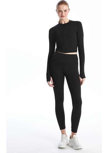 Yeni Sezon Dik Yaka Crop Kadın Fermuarlı Spor Body fiyatları