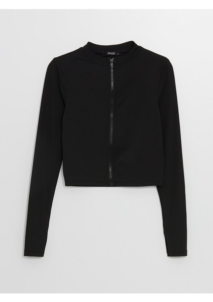 Yeni Sezon Dik Yaka Crop Kadın Fermuarlı Spor Body indirimleri