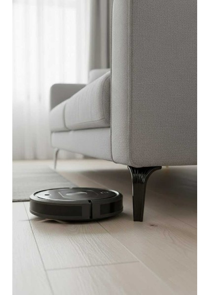 Lotus 19 cm Siyah (4 Adet) Mobilya Koltuk Yatak Odası Tv Ünitesi Konsol ve Sehpa Ofis Mobilyası Ayağı