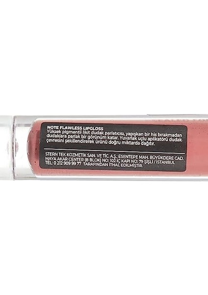 Note Flawless Lipgloss 02 Delicate Pink Nemlendirici Etkili Parlak Ruj, Pembe