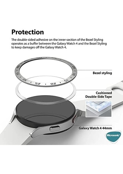 Galaxy 4 (46MM) Spor Koruyucu Metal Çerçeve Bezel Siyah modelleri