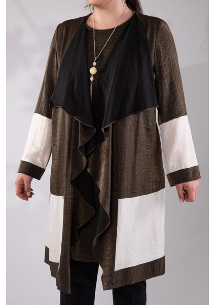 Kadın Büyük Beden Iki Renk Kahverengi Tunik fiyatları