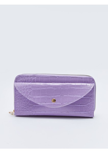 Yeni Sezon Deri Görünümlü Kroko Desenli Kadın Cüzdan