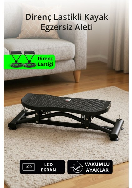 T-233 Kayak Egzersiz Aleti / LCD Ekran / Vakumlu Ayaklar / Direnç Lastiği