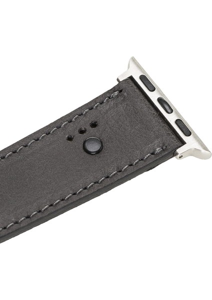 Apple Watch Uyumlu Deri Kordon 42-44-45MM Bt Siyah modelleri