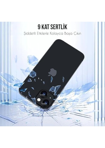 Iphone Alüminyum Alaşım Çerçeveli Tempered Glass Kamera Lens Koruyucu (15 Siyah) modelleri