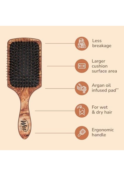 Wet Brush Yumuşak Intelliflex Kıllı, Detangler Saç Fırçası, Tüm Saç Tipleri Için Detangler - Somun, Kahverengi