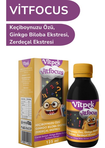 Vitfocus Ginkgo Biloba Ekstresi, Zerdeçal Ekstresi