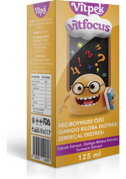 Vitfocus Ginkgo Biloba Ekstresi, Zerdeçal Ekstresi fiyatları