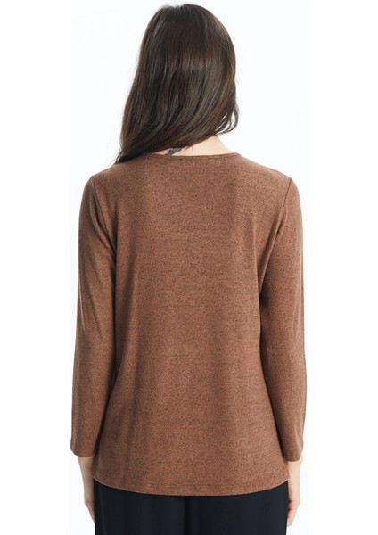 Yeni Sezon Bisiklet Yaka Desenli Kadın Bluz fırsatları