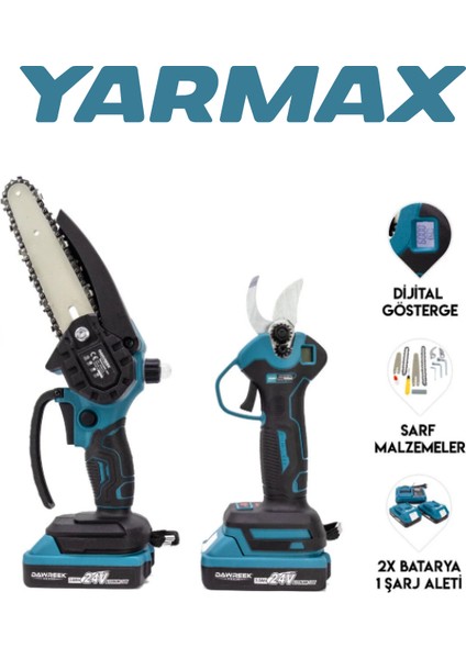 36V 2'li Set (Ağaç Budama+Bağ Makası)