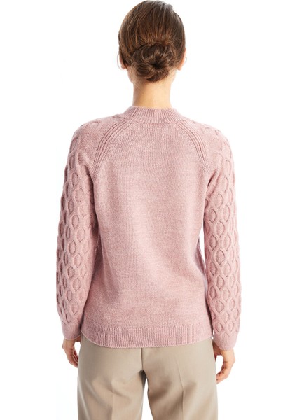 Yeni Sezon Bisiklet Yaka Kendinden Desenli Uzun Kollu Kadın Triko Kazak fırsatları