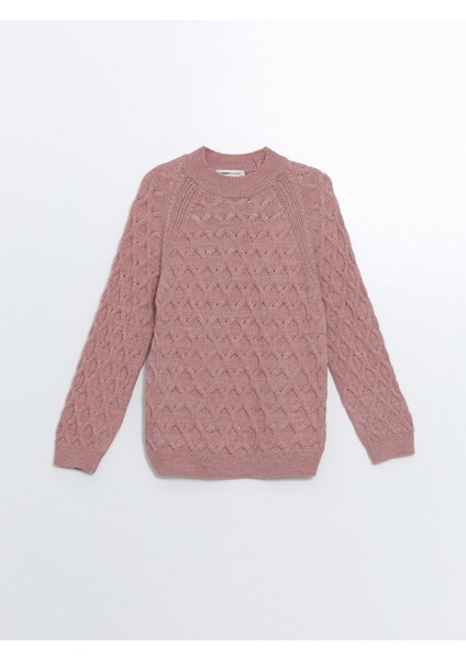 Yeni Sezon Bisiklet Yaka Kendinden Desenli Uzun Kollu Kadın Triko Kazak indirimleri