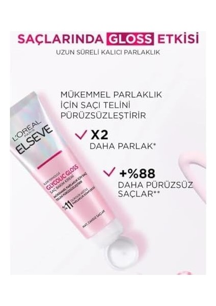 L&apos;oréal Parıs Elseve Glycolic Gloss Mükemmel Parlaklık Için Pürüzsüzleştirici Saç Kremi 150 ml modelleri