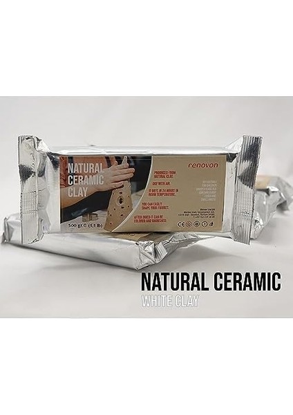 Seramik Kil Hamuru, Beyaz 500 gr Fırınlamaya Gerek Olmayan Güzel Sanatlar Figür Heykel Modelleme Oyun ve Sınıfları Için Toksik Olmayan Kil modelleri