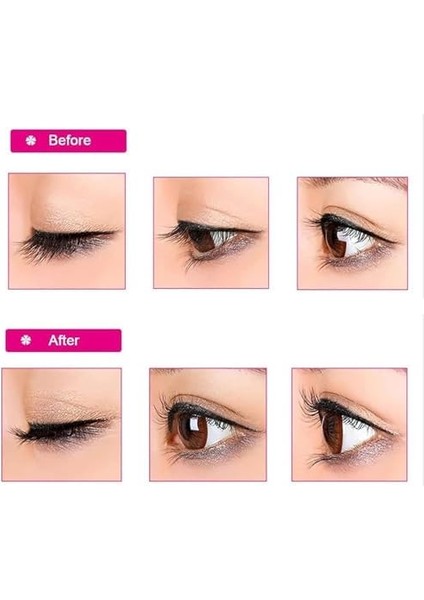Aputue Kirpik Kıvırıcı, Fırçalı Maskara ile Birlikte, Takma Kirpik Aksesuarı, Günlük Makyaj Için Profesyonel Kirpik Kıvırma Aleti, Dahili Taraklı Kirpik Kıvırıcı (Siyah)