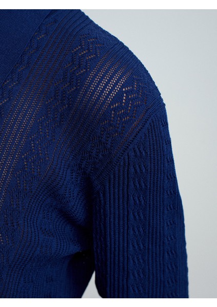 10827 Polo Yaka Ince Triko Bluz-Lacivert fırsatları