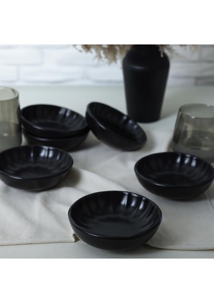 Mat Siyah Çerezlik/sosluk 12 cm 6 Adet 956
