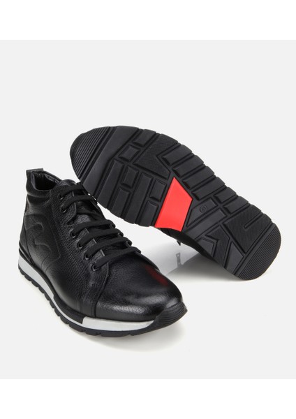 02BOH284840A100 ERKEK Deri Siyah Rahat Casual Bot