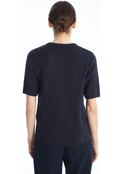 Yeni Sezon Bisiklet Yaka Kendinden Desenli Kadın Triko Hırka fırsatları