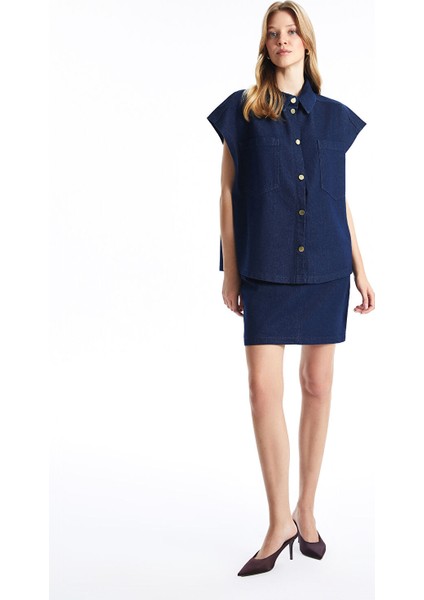 Yeni Sezon Standart Fit Kadın Jean Etek