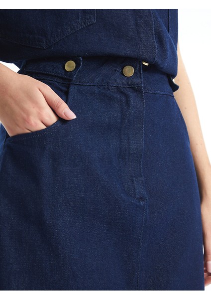 Yeni Sezon Standart Fit Kadın Jean Etek modelleri