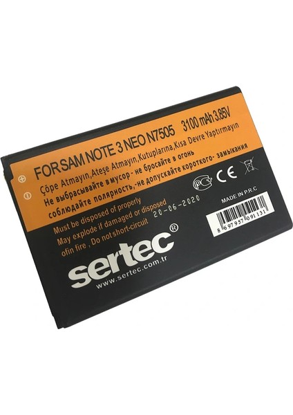 Galaxy Note 3 Neo / N7505 Uyumlu Batarya